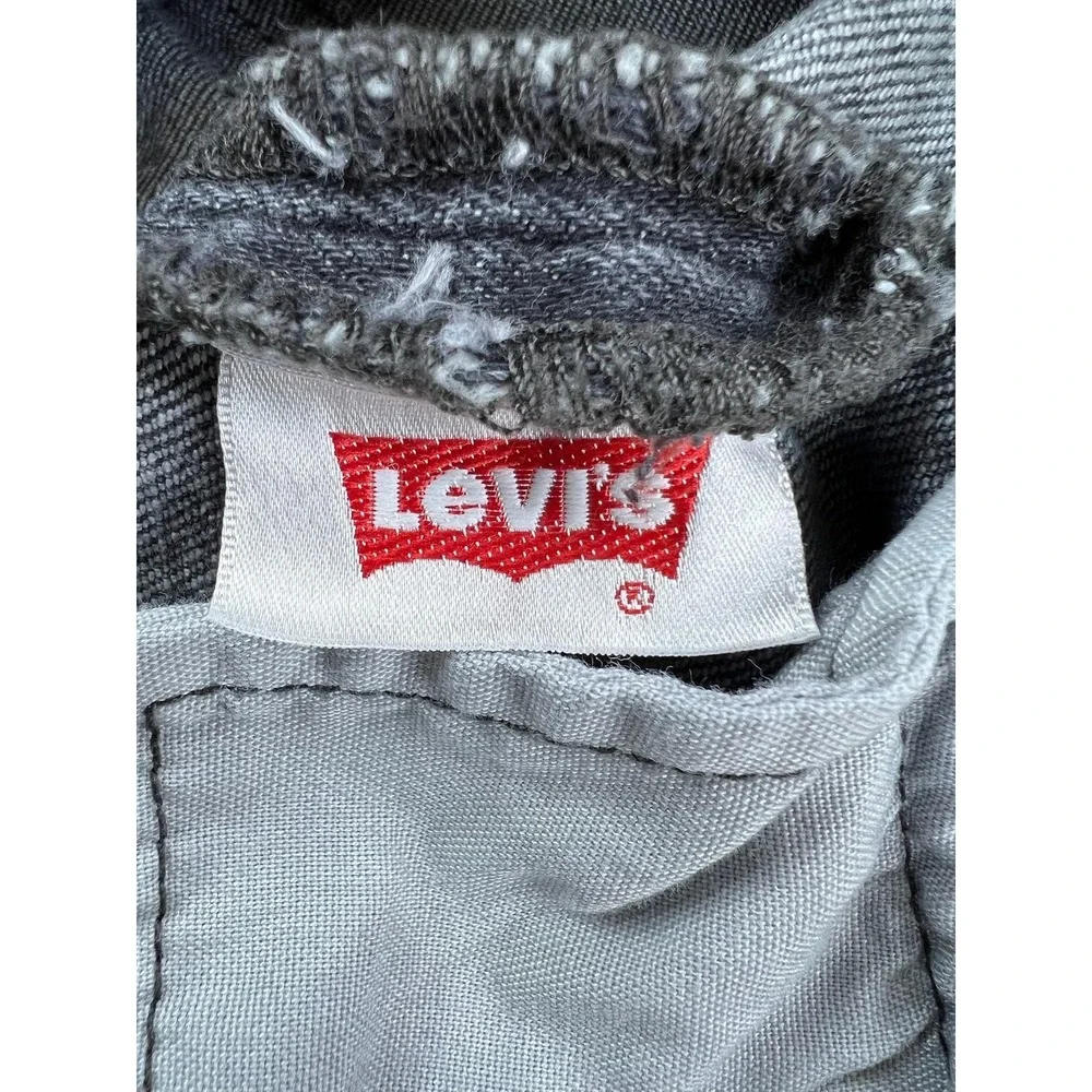 Levis 501 S Skinny Jeans Mens 30x28 Gray Slim Stretch Denim Charcoal Wash